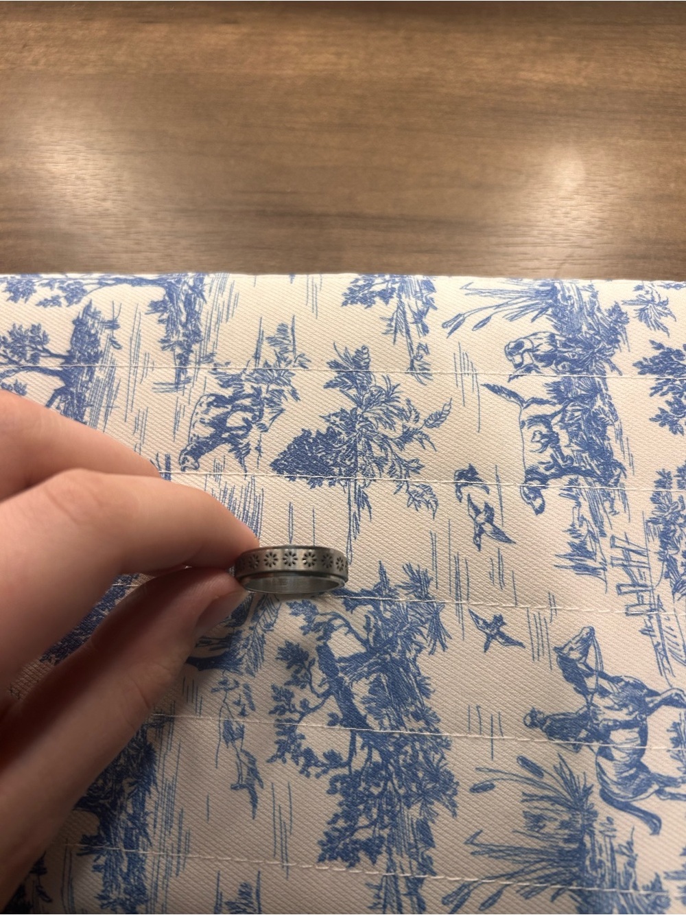 Silver Spinning Floral Anxiety Ring